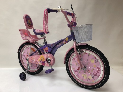 Велосипед дитячий двоколісний Racer-girl фіолетовий колеса 18''