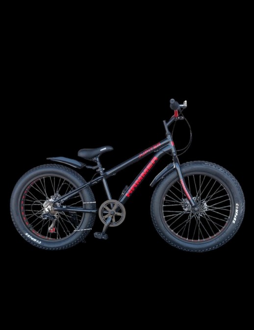 Гірський велосипед Hammer JUPITER FATBIKE чорно-червоний колеса 24''