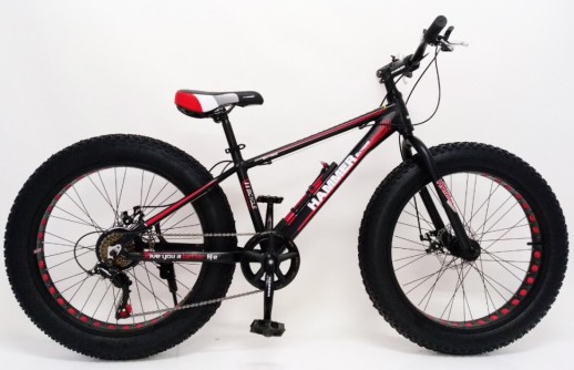 Велосипед "S800 HAMMER EXTRIME" Колёса 24’’х4,0. Алюминиевая рама 15’ черно-синий