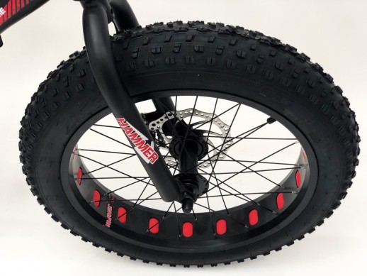 Гірський велосипед S800 HAMMER EXTRIME чорно-червоний колеса 20’’х4,0 алюмінієва рама 11’’