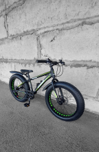 Гірський велосипед S800 HAMMER EXTRIME чорно-зелений колеса 24’’х4,0 алюмінієва рама 15’’