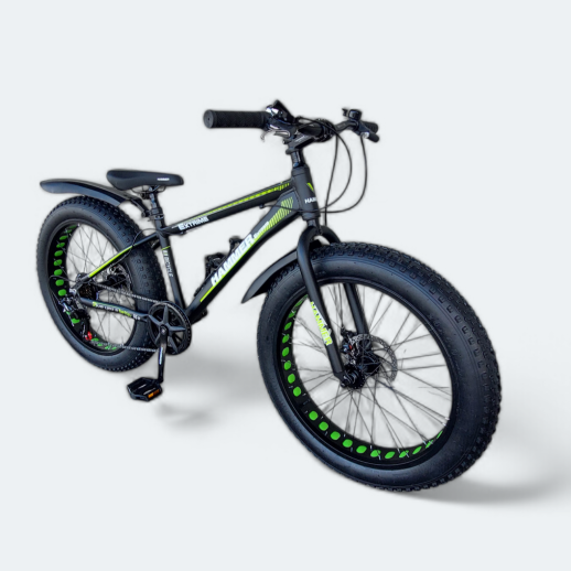 Гірський велосипед S800 HAMMER EXTRIME чорно-зелений колеса 24’’х4,0 алюмінієва рама 15’’