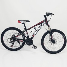 Гірський велосипед S200 HAMMER чорно-червоний колеса 24''х2,25'' рама 14'' 