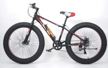 Гірський велосипед S800 HAMMER EXTRIME чорно-червоний колеса 26’’х4,0 алюмінієва рама 17’’