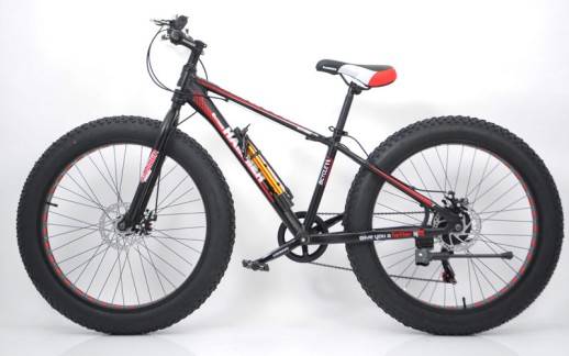 Гірський велосипед S800 HAMMER EXTRIME чорно-червоний колеса 26’’х4,0 алюмінієва рама 17’’