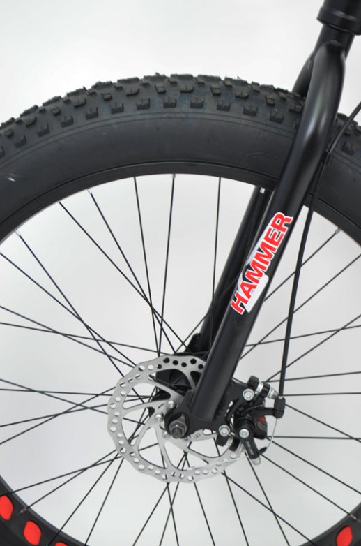 Гірський велосипед S800 HAMMER EXTRIME чорно-червоний колеса 26’’х4,0 алюмінієва рама 17’’