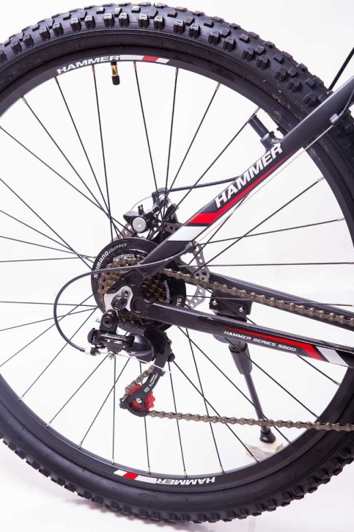 Гірський велосипед S200 HAMMER чорно-червоний колеса 29’’х2,25 рама 19’’