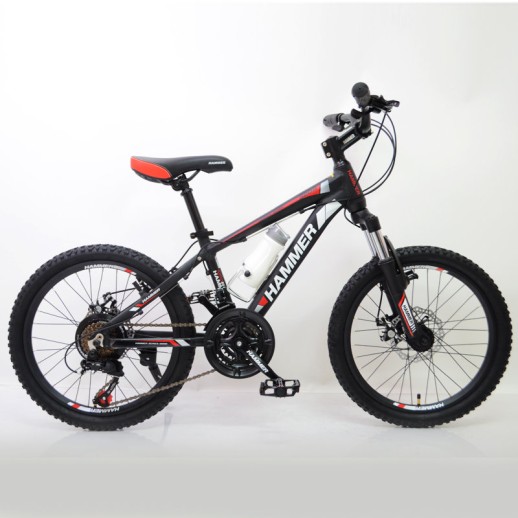Гірський велосипед S200 HAMMER чорно-червоний колеса 20''х2,25, рама 12''