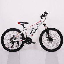 Гірський велосипед S200 HAMMER біло-червоний колеса 24’’х2,25 рама 14’’ 